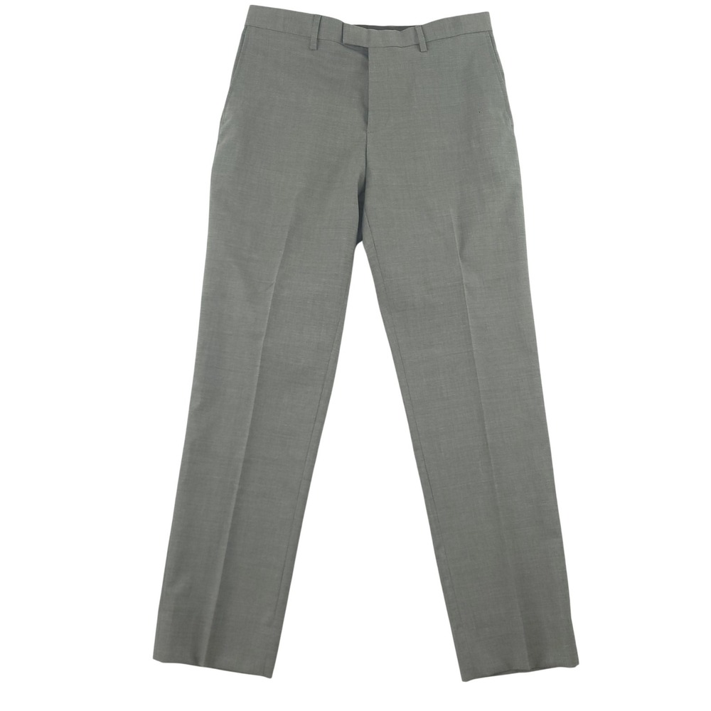 Banana Republic Dress Pants Mens 33x34 Gray Wool Slim Fit Lined Business Formal